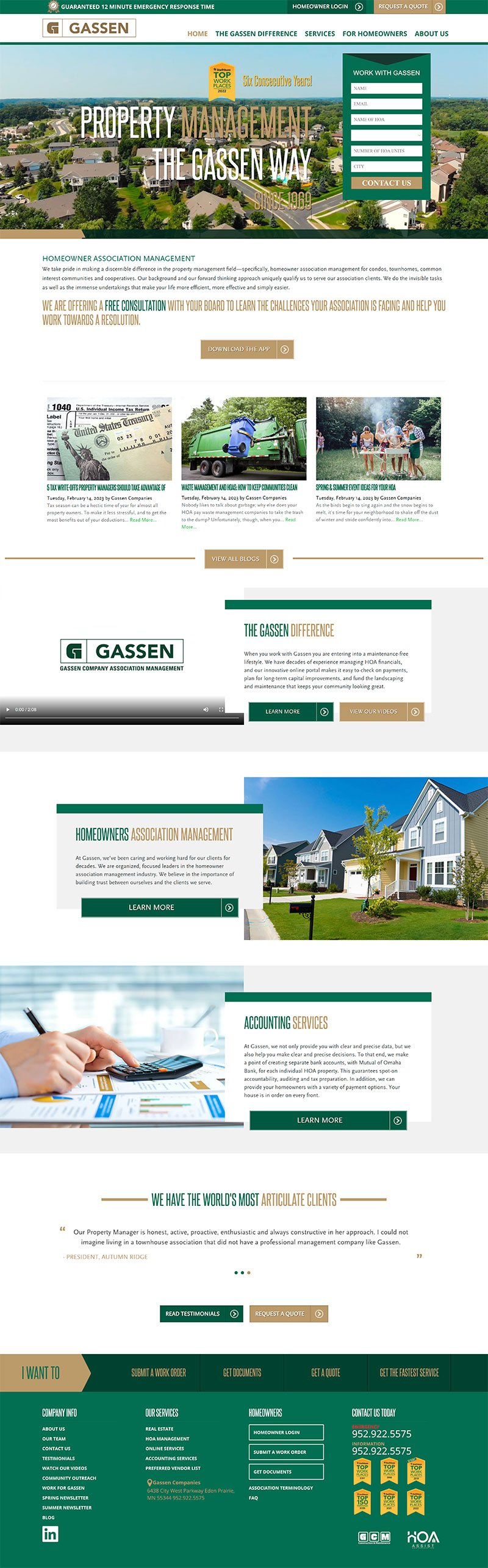 Gassen website redesign