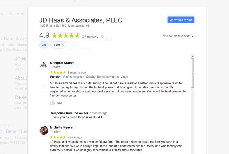 law firm review management