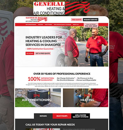 General Heating & Air Web Design