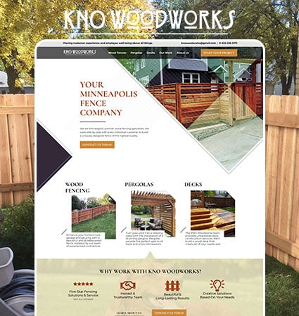 Kno Woodworks Web Design MN