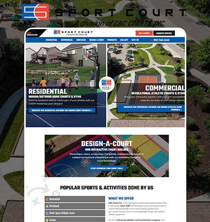 Sport Court Landscaping Web Design