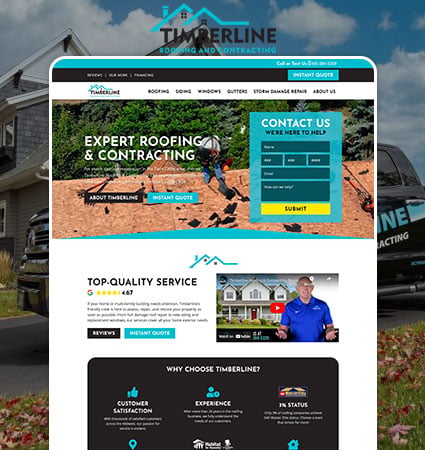 Timberline Roofing Web Design MN