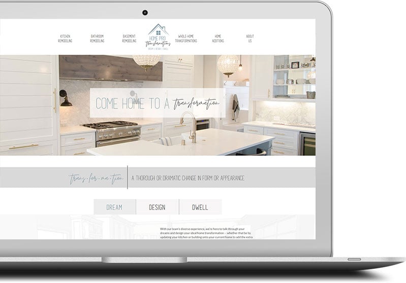 home service website redesign
