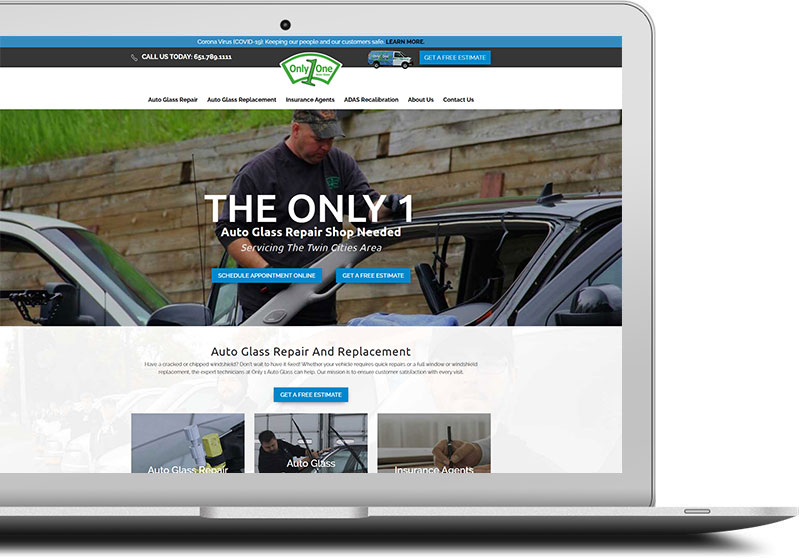 glass replacement website redesign