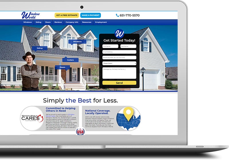 home service website redesign
