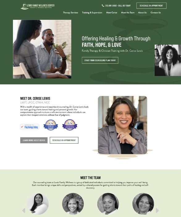 Lewis Family Wellness Center Website